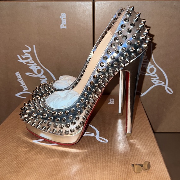 Worn once inside, brand new Red rubber sole from Leather Spa NYC 5 1/2 inch heel - Picture 5 of 8